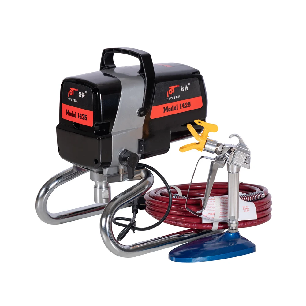 PT-1425 Electric 220V Brushed Motor Plunger Pump Airless Spray Gun Water-based Paint Sprayer With 10L Capacity 2900psi Pressure