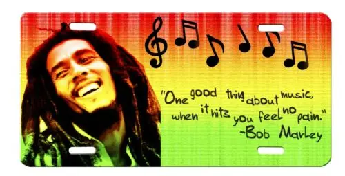 Bob High Gloss Aluminum  License Plate Music Aluminum