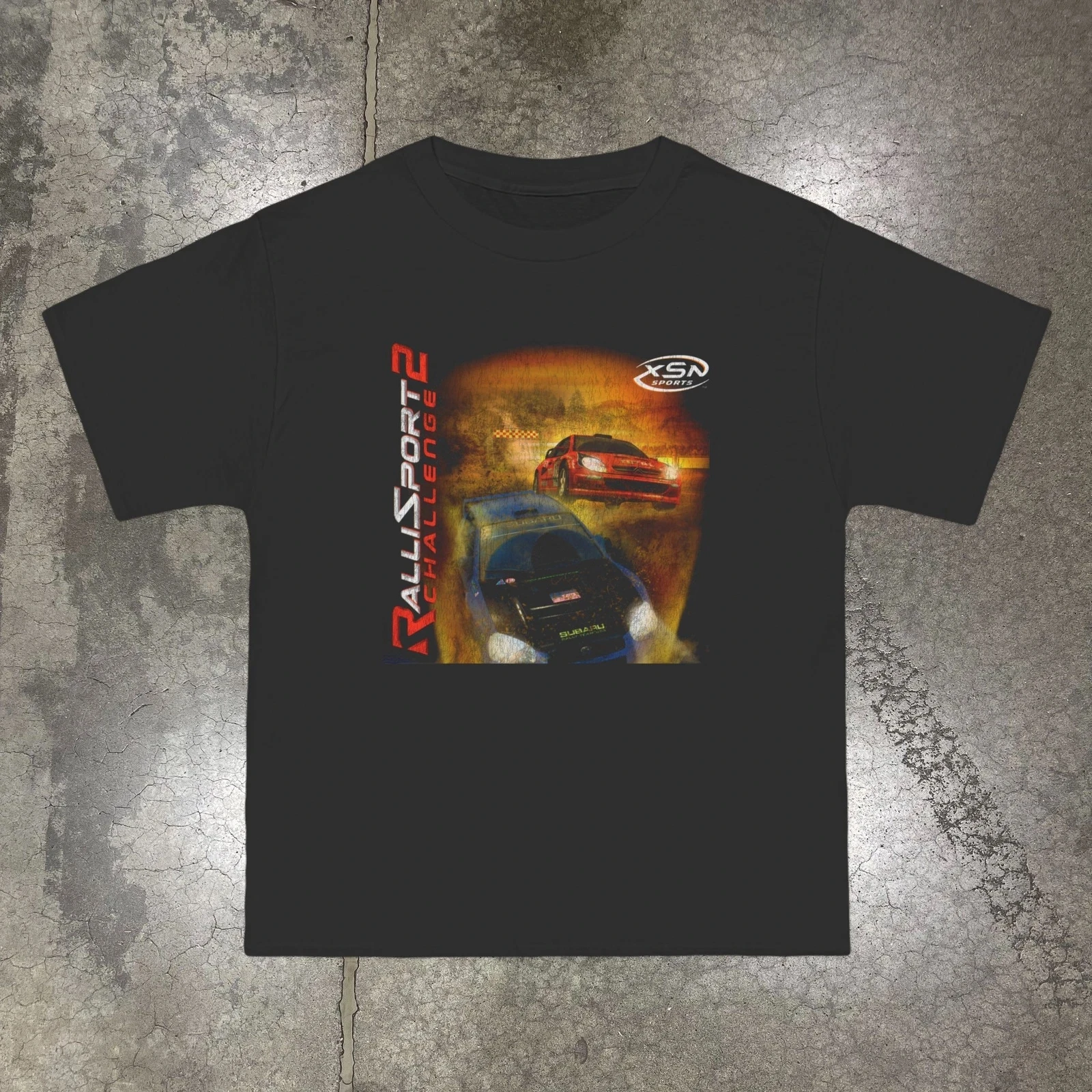 RALLISPORT CHALLENGE 2 (2004) VINTAGE REPRINT T-Shirt Black T-Shirt Short Sleeve Men's T-shirts All-Season