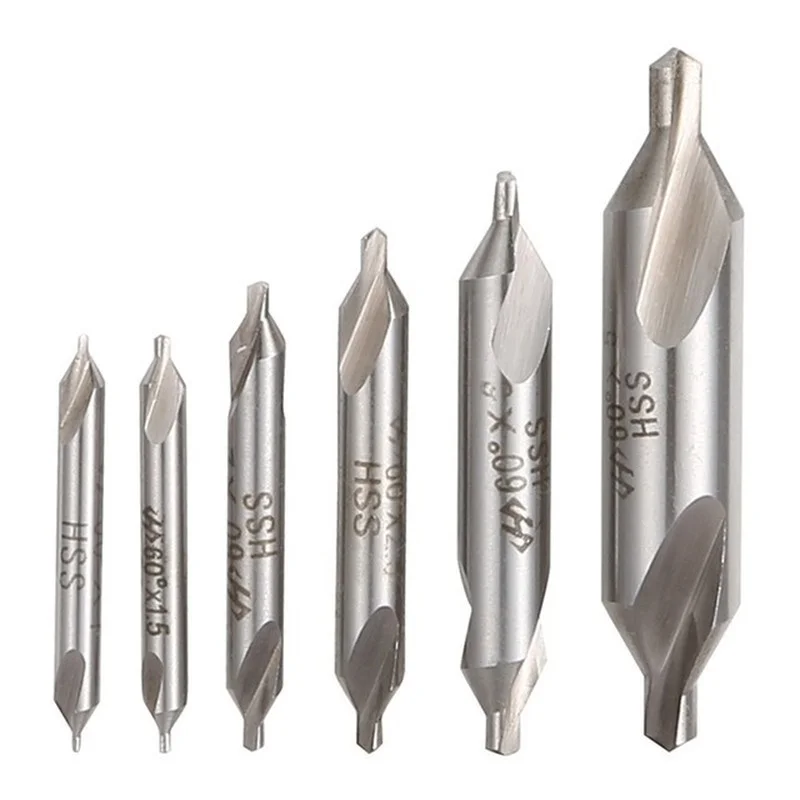 HSS Center Drills Bit 60Degree Metal Drill Bits Set Power Tools Hole Drilling Hole Cutter 1.0/1.5/2.0/2.5/3.0/3.5/4.0/5.0/6.0mm