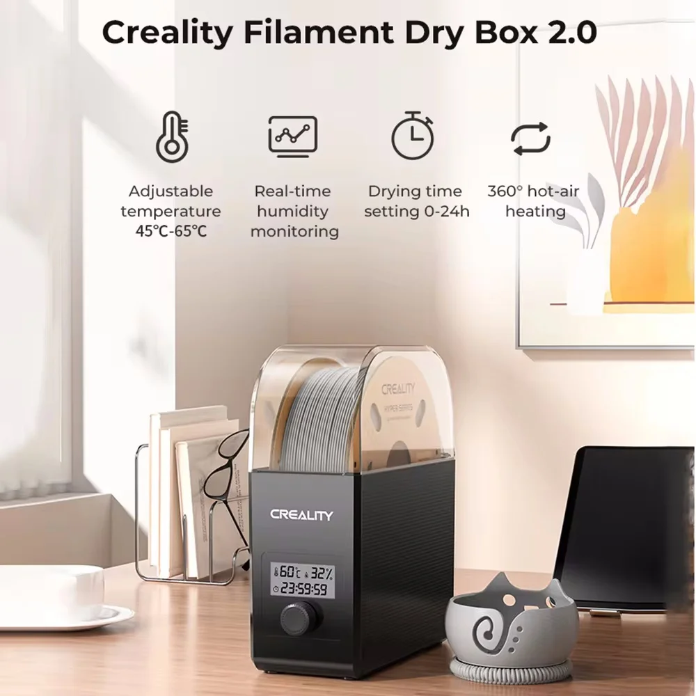 

Creality Filament Dryer Box 2.0 for 3D Printer Filament, Upgraded Filament Dry Box Pro 3D Filament Storages Keep Filaments Dry