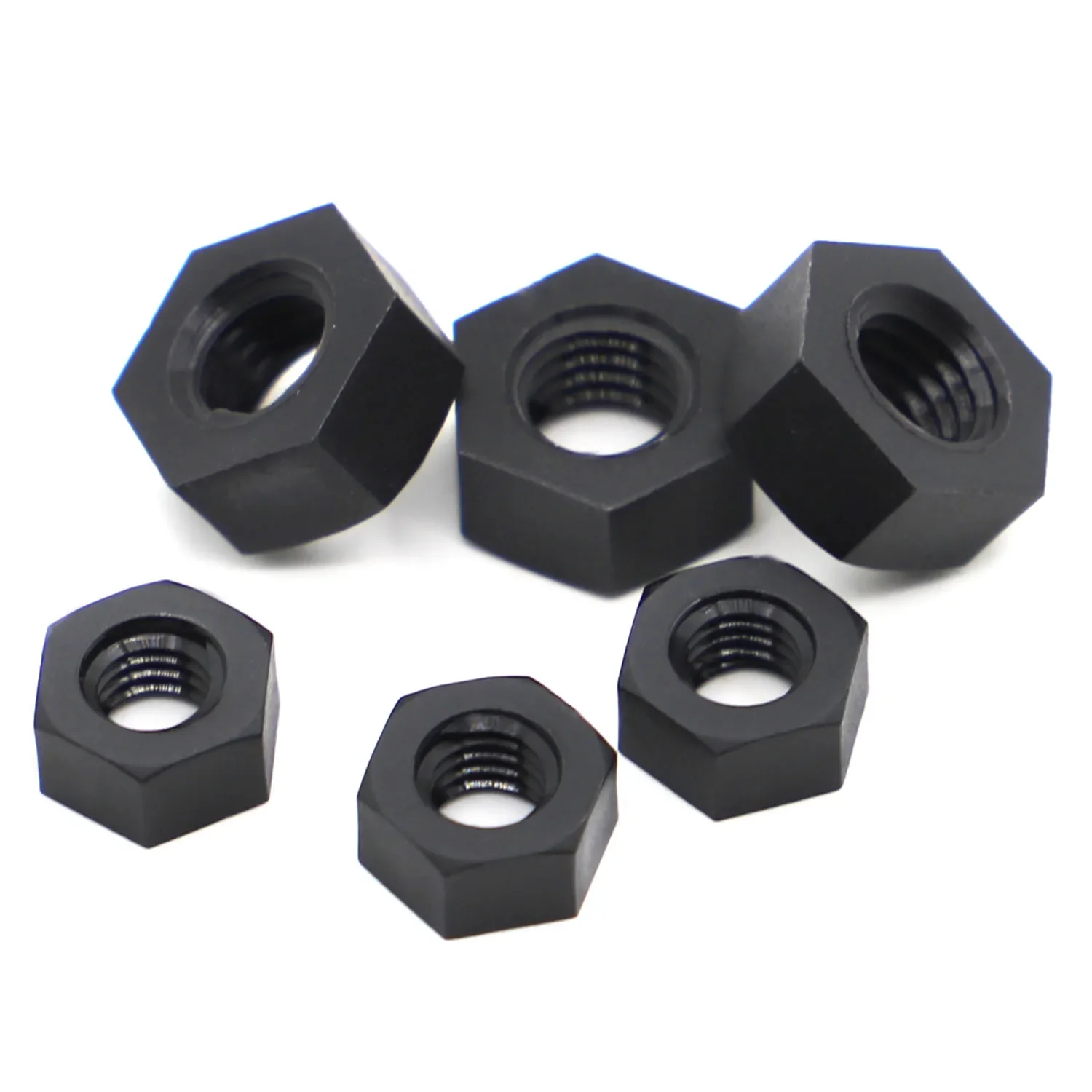 

20/50pcs DIN934 M2 M2.5 M3 M4 M5 M6 M8 M10 M12 Black Plastic PA66 Nylon Hex Nuts Hexagon Lock Nut