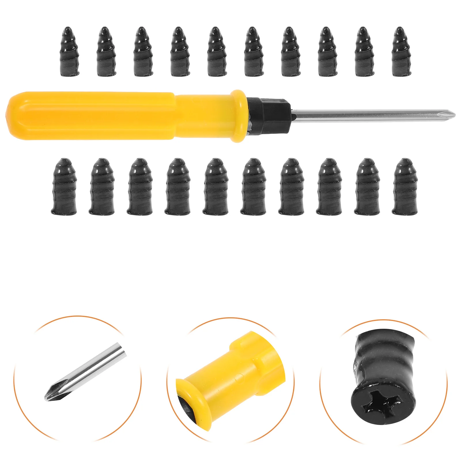 

1 set 1 Set Tire Plug Repair Kit For Car Motorcycle Electric Bike Durable Rubber Screw Nails With Screwdriver Fast Puncture Fix