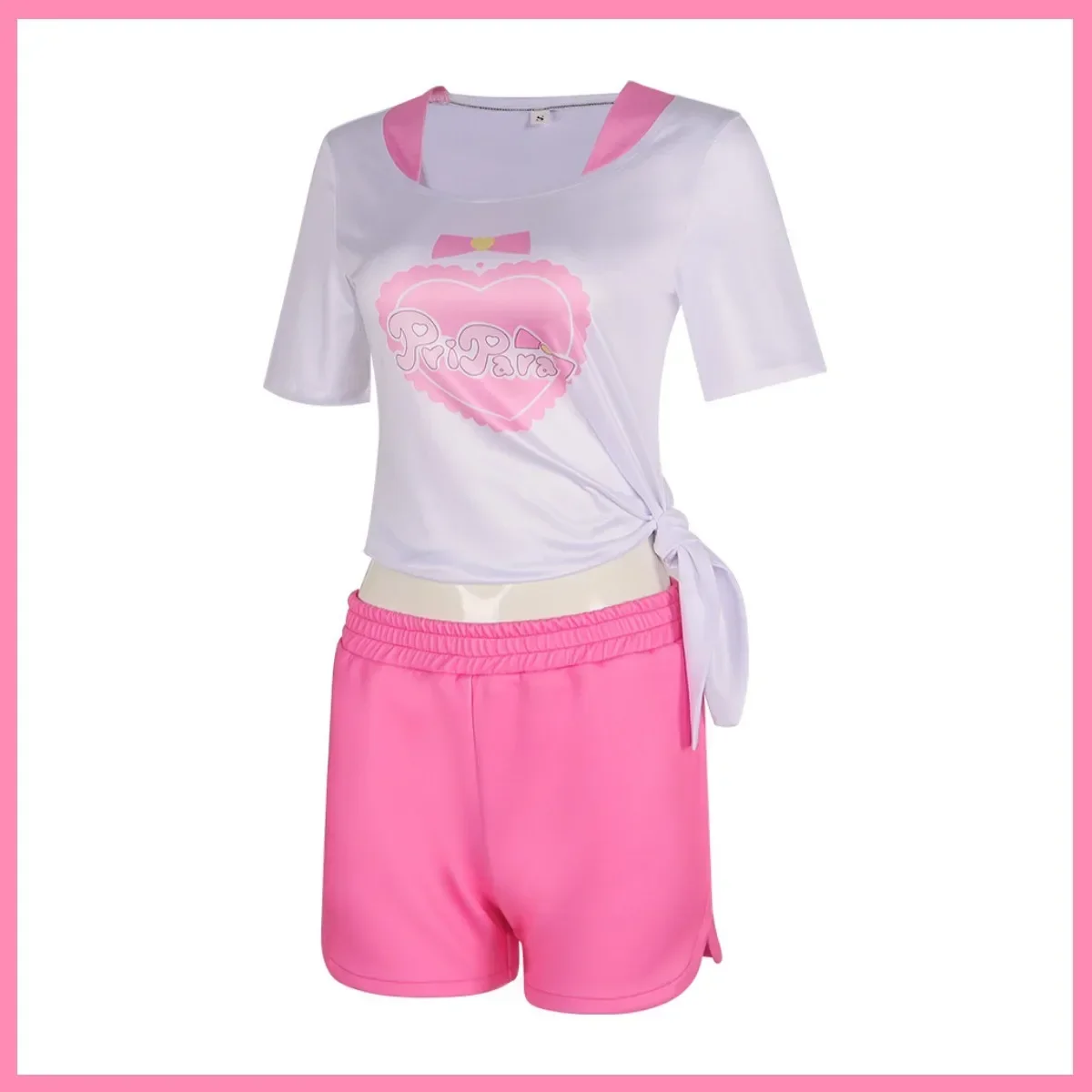 Anime Pripara Hojo Sophy Manaka Laala Cosplay Costume SoLaMi SMILE T-shirt Pink Shorts Uniform Woman Kawaii Carnival Party Suit