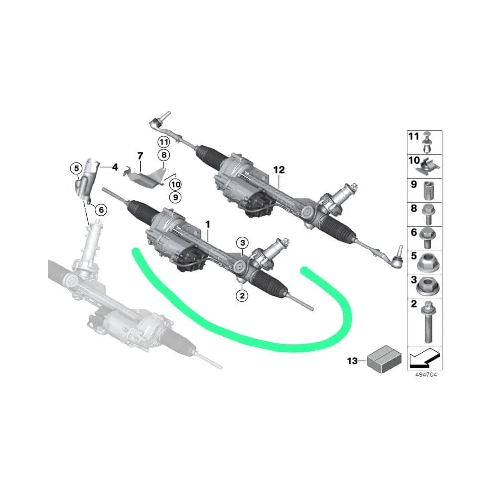 

N20 32106863856 32106884404 32106883264 32106858782 Восстановленная электрическая рулевая рейка для BMW F20 F22 F30 F35 F10 F11