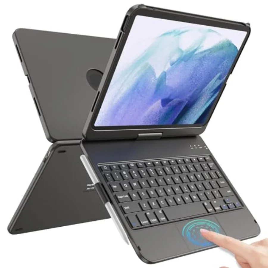 

TQQ Touch for iPad 11th Gen A16 11 2025 10th Gen 10.9 2022 Case with Keyboard - 360 Rotatable Thin Light Multi-Touch Trackpad B