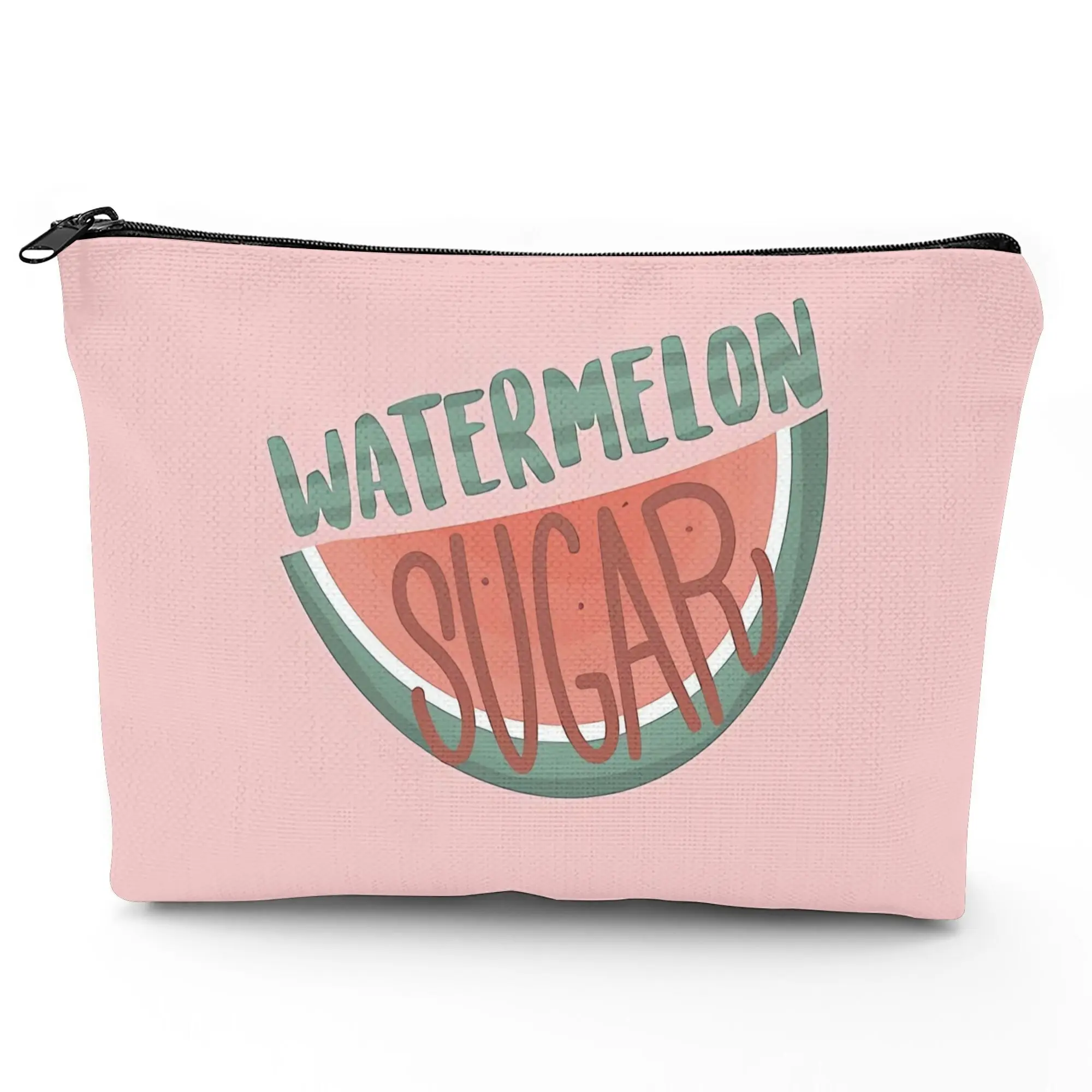 1 Piece Watermelon Candy Green Cosmetic Bag - Multifunctional Zipper Bag for Women, Jewelry Storage Bag, Perfect Travel Zipper Storage Bag, Fun Birthday Gift