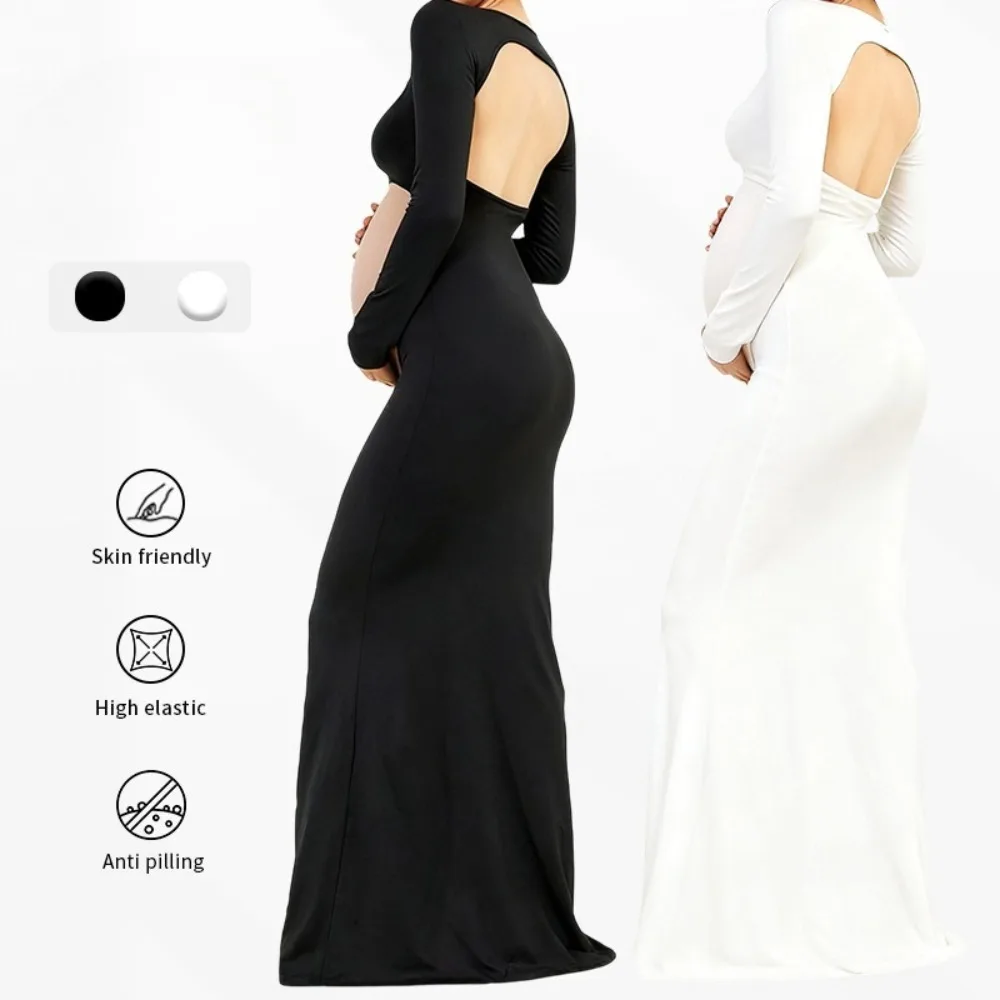 Pregnant Women's Photos, Clothing, Pregnant Women's Dresses, Fishtail Skirts, Engraved Backs, Exposed Bellies, Floor Skirts