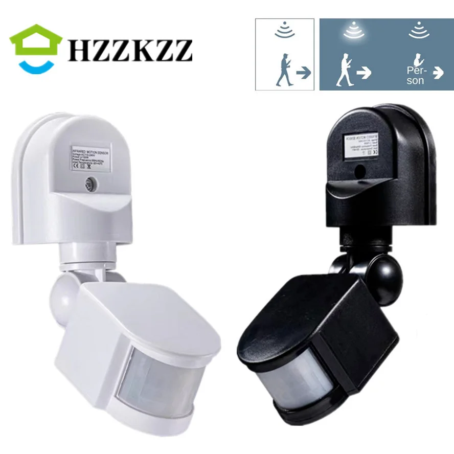 HZZKZZ AC110V~220V PIR Motion Sensor Switch LED Infrared PIR Motion Sensor Detector Wall Light Switch Wholesale Dropshipping