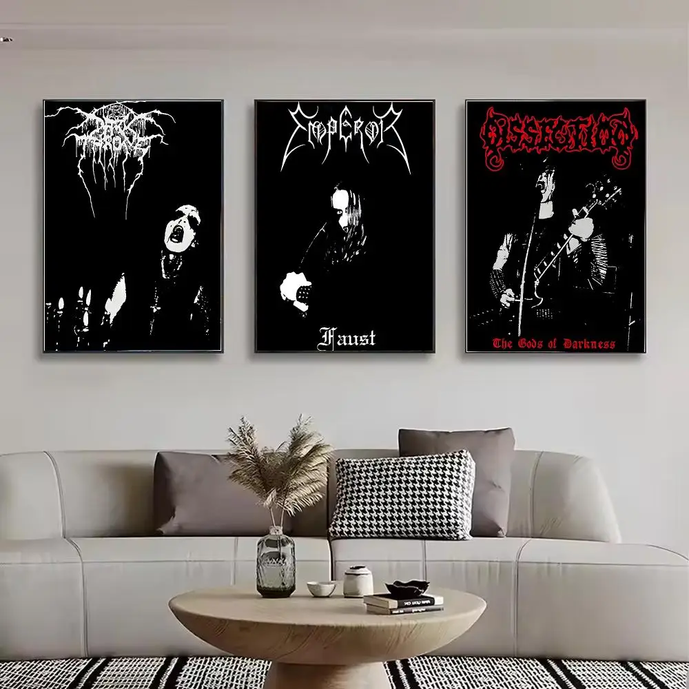 Band D-DarkthroneS Classic Painting Calligraphy Stylish Canvas Poster Wall Art for Bedroom Living Room Study Home Decor Gift