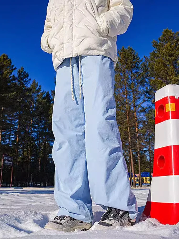 

Warm down Snow Ski Pants Men Women Winter Waterproof Windproof Thermal Snowy und Trousers Harbin Qlangma Base Camp