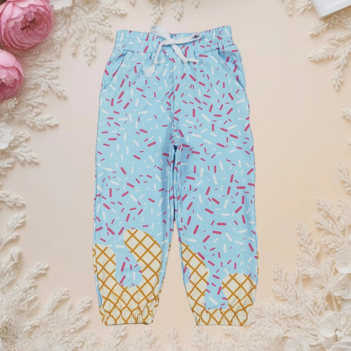 

Kids Infant Blue Drip Yoga Active Wear Jogger Pants Pockets Toddler Spring Fall One Piece Baby Boy ClothingChildren's Trousers