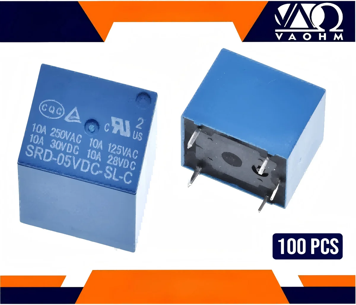 

100 шт. SRD-05VDC-SL-C SRD-12VDC-SL-C SRD-24VDC-SL-C 5/12/24 В постоянного тока 10 А 250 В переменного тока 1FORMC 5-контактное реле мощности типа печатной платы, новый оригинал