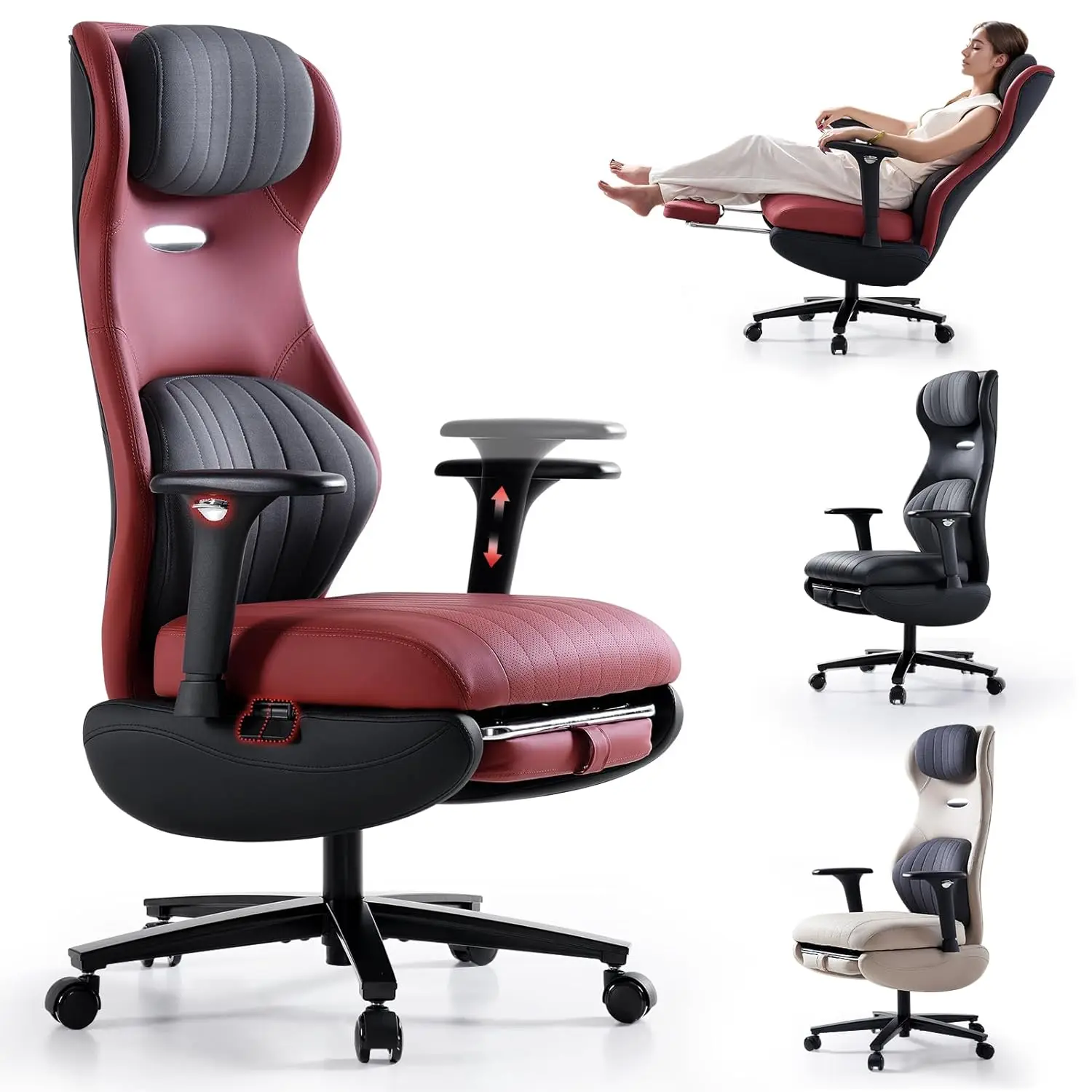 Ergonomic Office Chair with Foot Rest Reclining Office Chair with Adjustable Arms and Headrest High Back Gaming, Customized