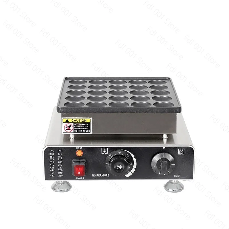Commercial Pancake Machine 25 Holes Dutch Poffertjes Grill Mini Pancake Maker Non-stick 900W