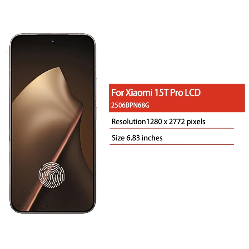 6.83' AMOLED 144Hz For Xiaomi 15T Pro LCD Display Touch Digitizer Assembly For Xiaomi 15T Pro 2506BPN68G LCD Replacement