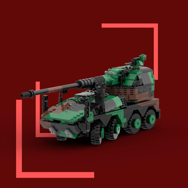 765PCS RCH-155 Howitzer Armored Vehicle Model MOC Building Blocks DIY Bricks Creative Assembly Toy For Children Christmas Gift