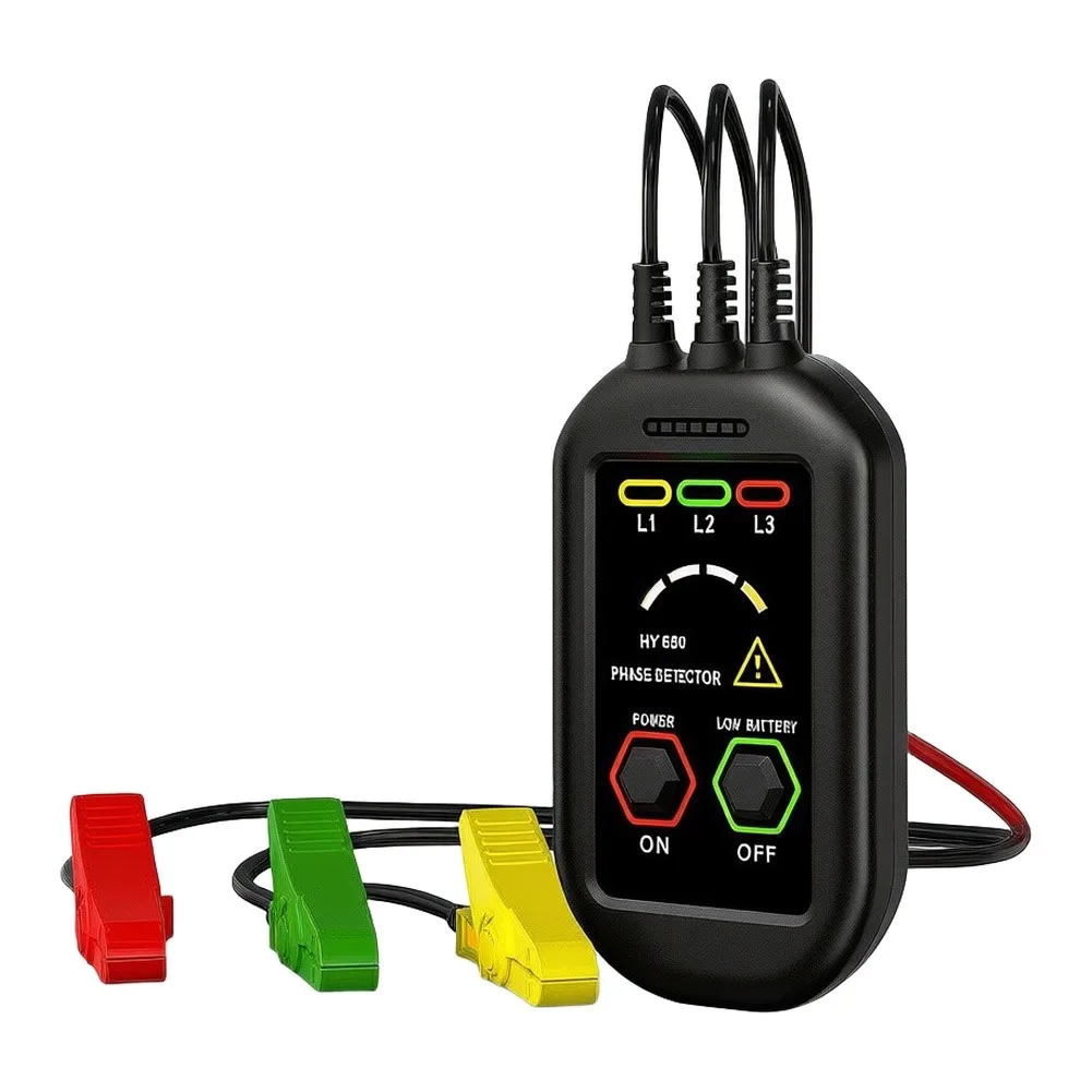 HY850 Non-contact Phase Detector AC 60-1000V Voltage Tester With LED Buzzer Alarm For Three-phase Motor For Power Line Fault