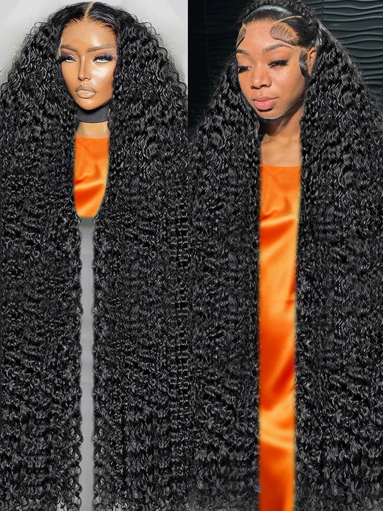 

40 46 Inch 13x4 13x6 Hd Deep Wave Lace Frontal Wigs Brazilian Water Curly Wave Lace Front Human Hair Wigs For Women 300 Density
