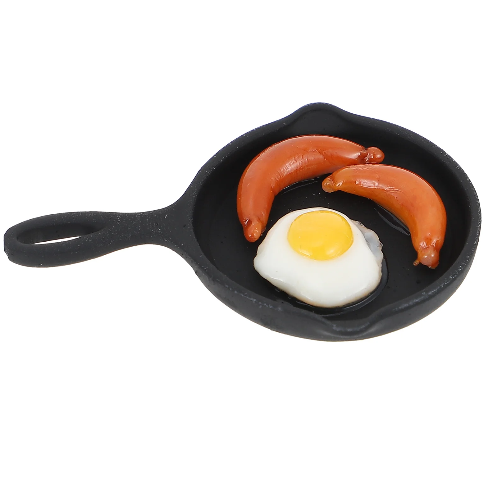 Mini Koekenpan Gesimuleerde Ei Bacon Keuken Scène Imitatie Kookgerei Woondecoratie Kleine Ijzeren Pan Miniatuur Koken