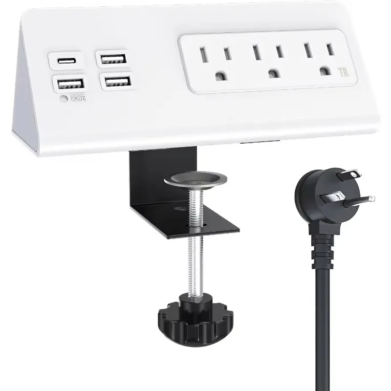 الولايات المتحدة قابس طاقة المشبك الجدول المقبس PD شحن سريع 20 واط مع 3 * USB 1 * منافذ سطح المكتب من النوع C للمكتب