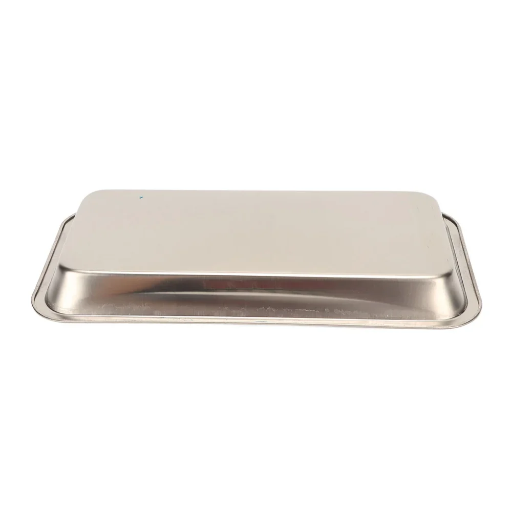 Hussandental 1PC Stainless Steel Cosmetic Storage Tray Tattoo Equipment Tray Doctor Surgery Dental Tray Fake Nail Tray Tool