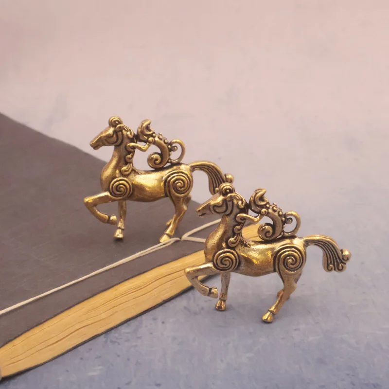 Solid Brass Keychain Pendant Monkey Riding Horse Handheld Ornament