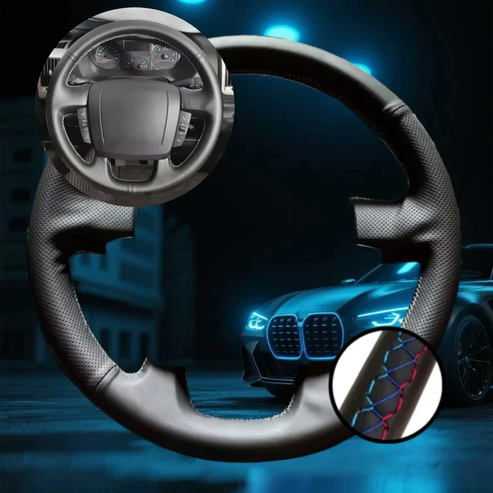 Housse de volant de voiture personnalisée, pour Fiat Ducato Peugeot Boxer citroën Jumper, accessoires de voiture, enveloppe de direction cousue à la main