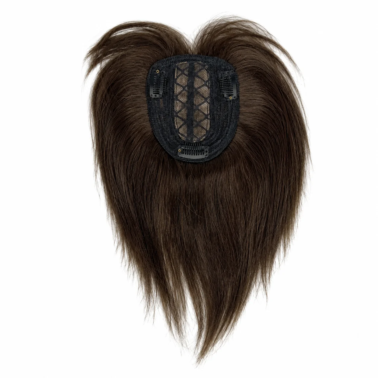 Real Human Hair Toppers with Bangs for Women PU Lace Base Thinning Hair Solution Natural Scalp Line Hair Extensions