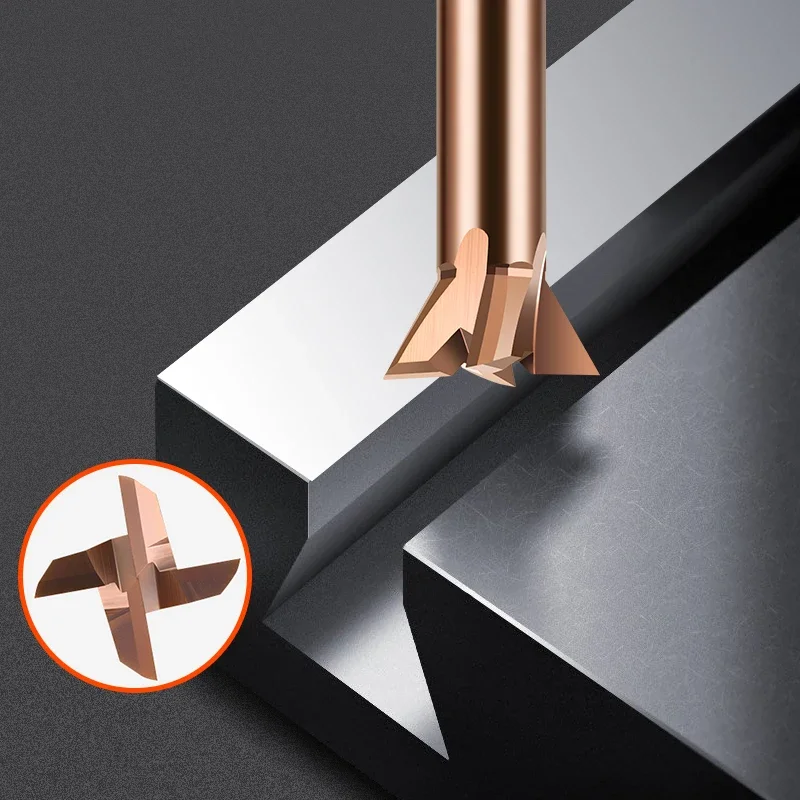 

60° Carbide Steel Milling Tools Dovetail T Groove CNC Machine Router Bit Machine Tool Milling Cutter 50L 60L