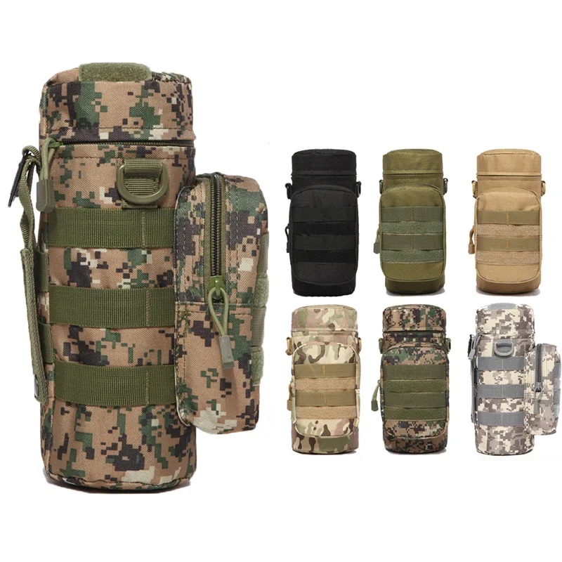 Tactical Camouflage Water Bottle Bag EDC Outdoor Molle Water Bottle Bag Army Enthusiast Climbing Hiking Water Hanging Bag