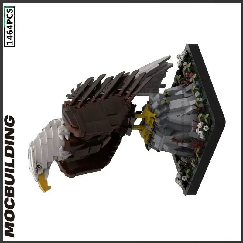 

Строительные блоки MOC, модель животного, культовая птица, лысий орлан, сделай сам, сборочная технология, кирпичи, креативные идеи, коллекция игрушек, рождественские подарки