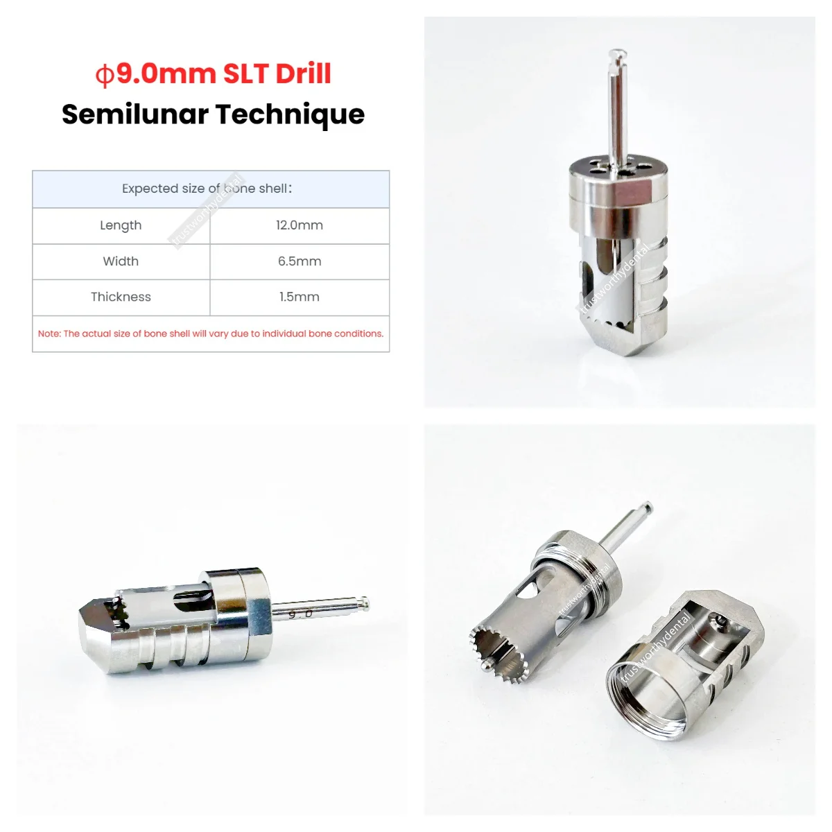 3 حجم الأسنان SLT كتل العظام الحصاد الحفر GBR تقنية Semilunar زرع العظام جامع نصف القمر الحصاد الحفر الأكمام المعدنية