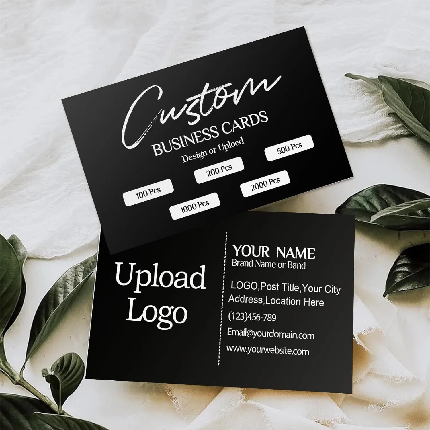 Custom Business Cards | 300gsm Waterproof Matte Paper Double-Sided Printing with Custom Logo & Text