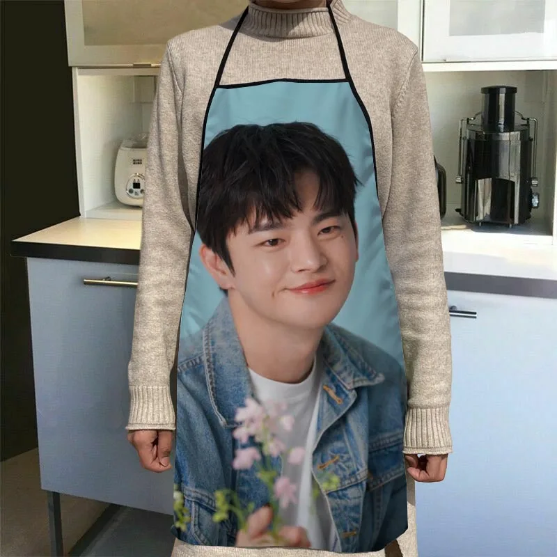 KPOP Seo In Guk Grembiule Cena Festa Grembiule da cucina Accessori da forno per adulti Tessuto impermeabile stampato Strumenti di pulizia 10.16WJY