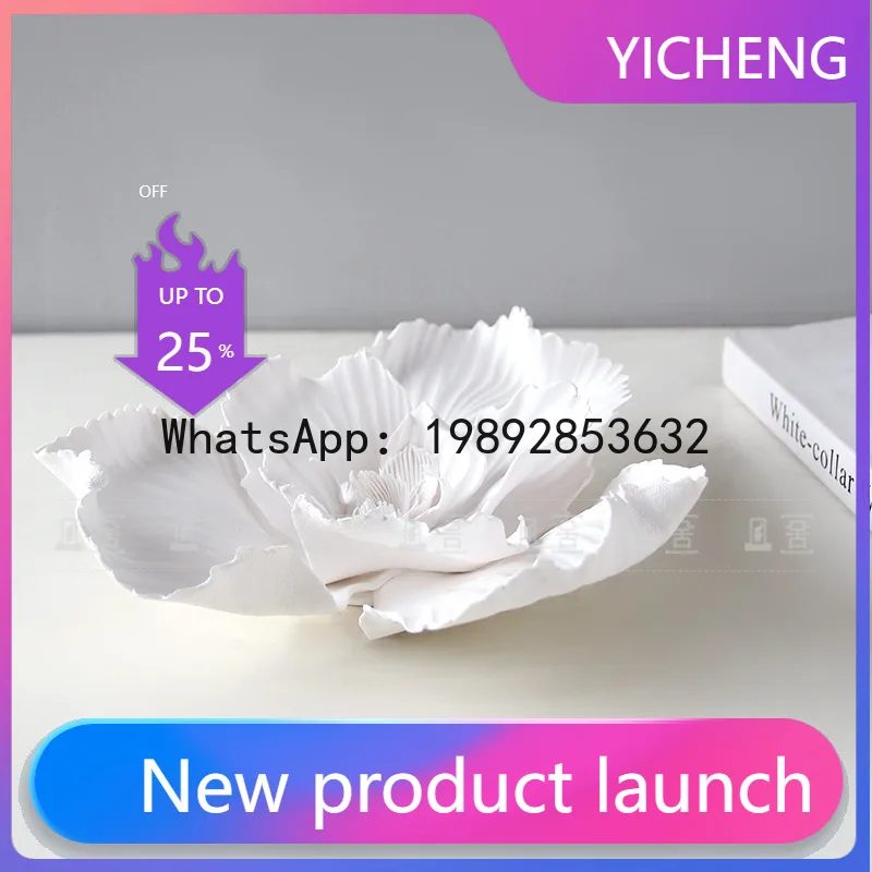 PYJ simple style abstract handmade ceramic petal art ornament office living room study soft decoration