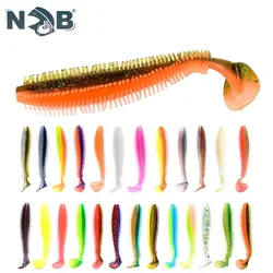 NGB 9/12cm Silicone Bait Smell Soft Fishing Lure 4-5pcs Jigging Worm Shad Artificial Fishing Bait For Bass Wobblers
