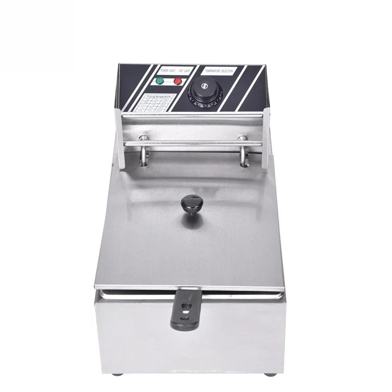 Processing commercial single cylinder stainless steel 6L French fries fried chicken skewers electric fryer equipment