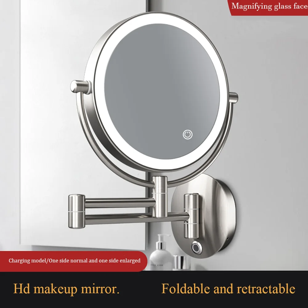 Vanity Mirror with Lights,3 Color Lights Makeup Mirror，Bathroom Double Sided Magnifying Mirror，360° rotation