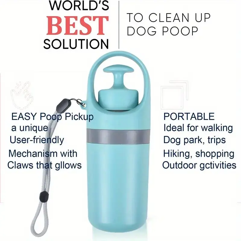 Portable Dog Poop Scooper With Built-in Bag Dispenser, Lightweight Claw Design Dog Excrement Picker Shovel For Easy Cleanup