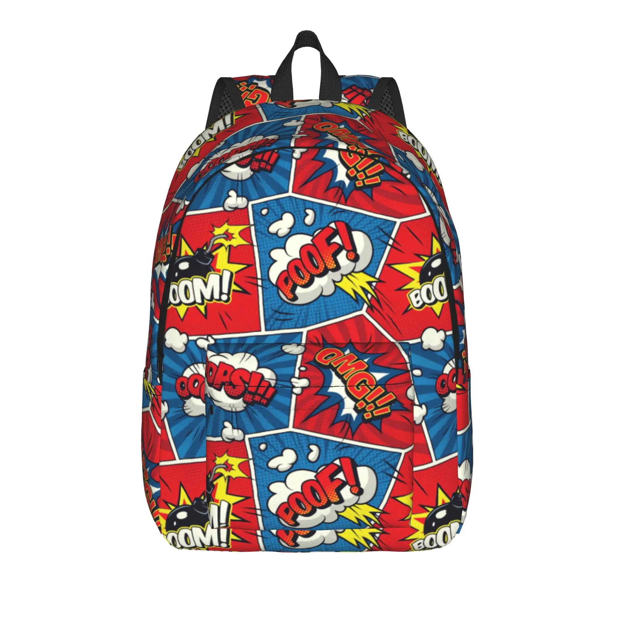 Comic Pop Art Backpack  Workout Backpacks Teen Design Soft High School Bags Streetwear Rucksack