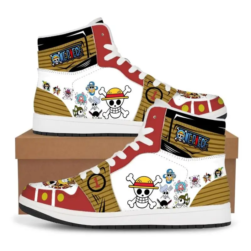 Cartoon One Piece Anime Luffy Zoro Sneakers Casual schoenen Basketbalschoenen Afdrukken Comfortabele oversized platte schoenen Verjaardagscadeau - afbeelding 2