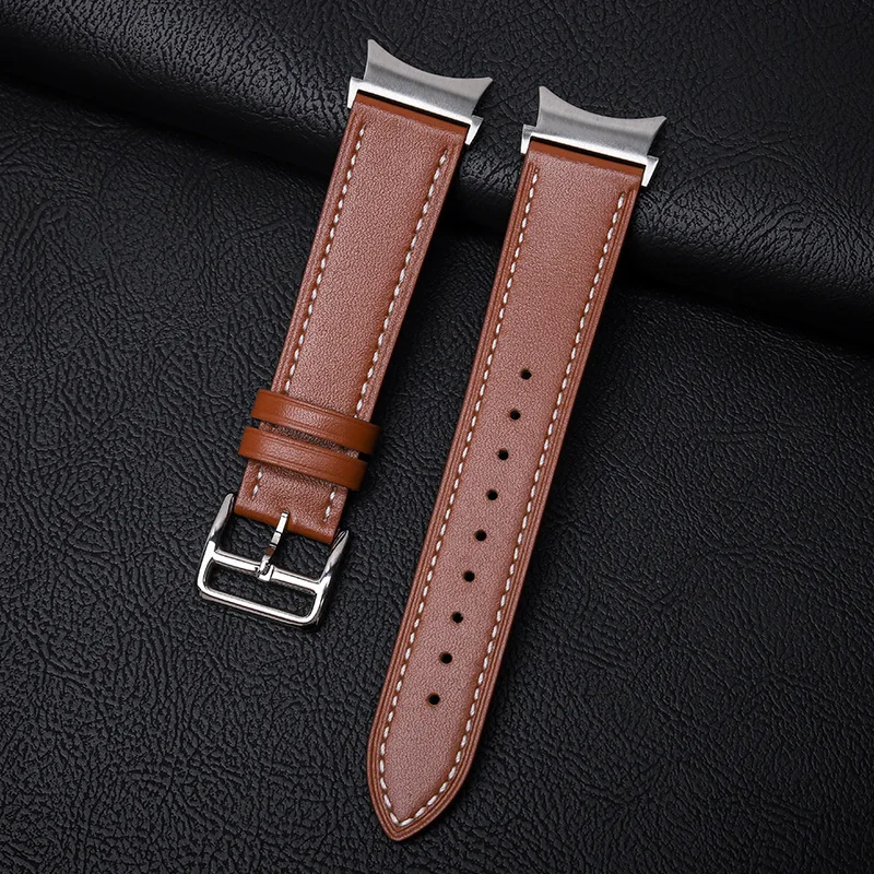 Leather Strap for Samsung Galaxy Watch 6 Classic 47mm 43mm 44mm Band No Gaps Bracelet Correa for Galaxy Watch 4 5 Pro Strap