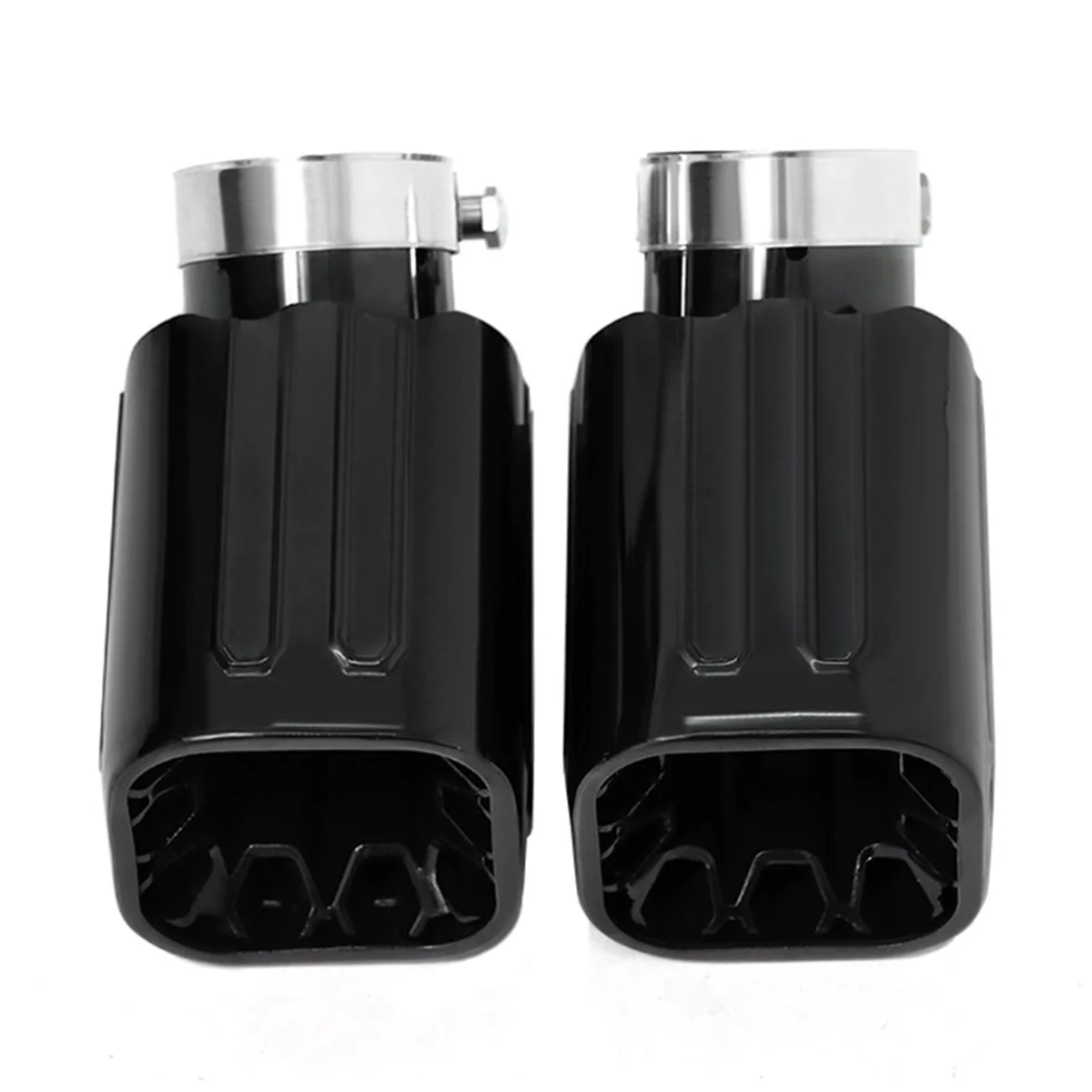 Exhaust Tip Tailpipe Stainless Steel Square Muffler Tip Nozzle for Land Rover Defender 90 110 L663 Diesel Version -T45C