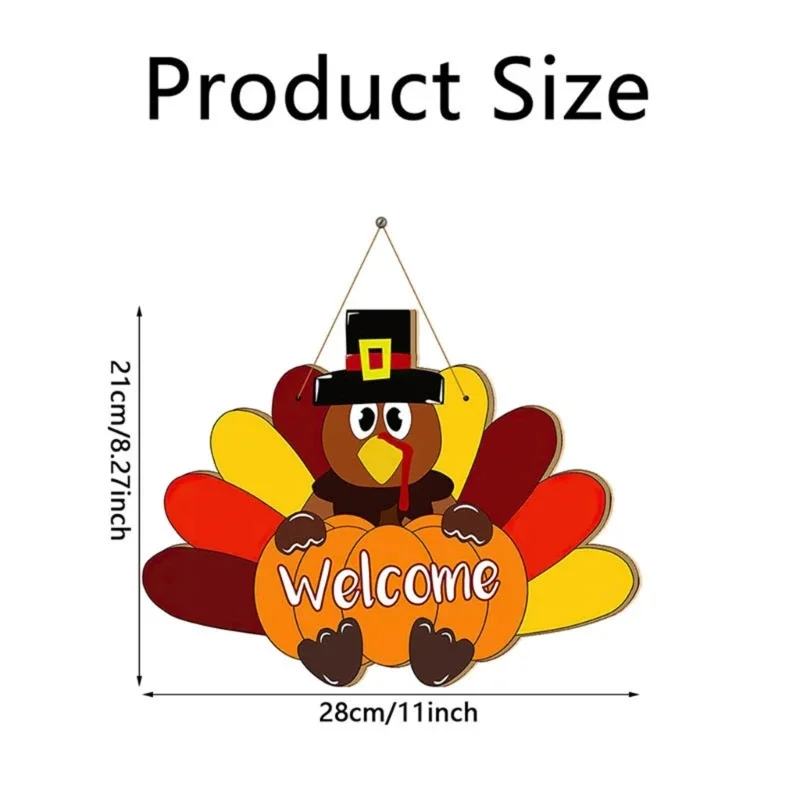 Thanksgiving Turkey Gobble Sign Thanksgiving Welcome Sign for Front Door Wall Garden Outdoor and Indoor Decoration