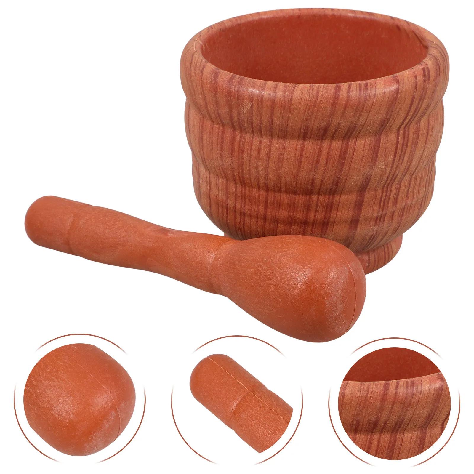 1Set Garlic Crush Pot with Pestle for Ginger Spices Fruit Powder Mashing Easy Clean Household Grinding Bowl Convenient Kitchen