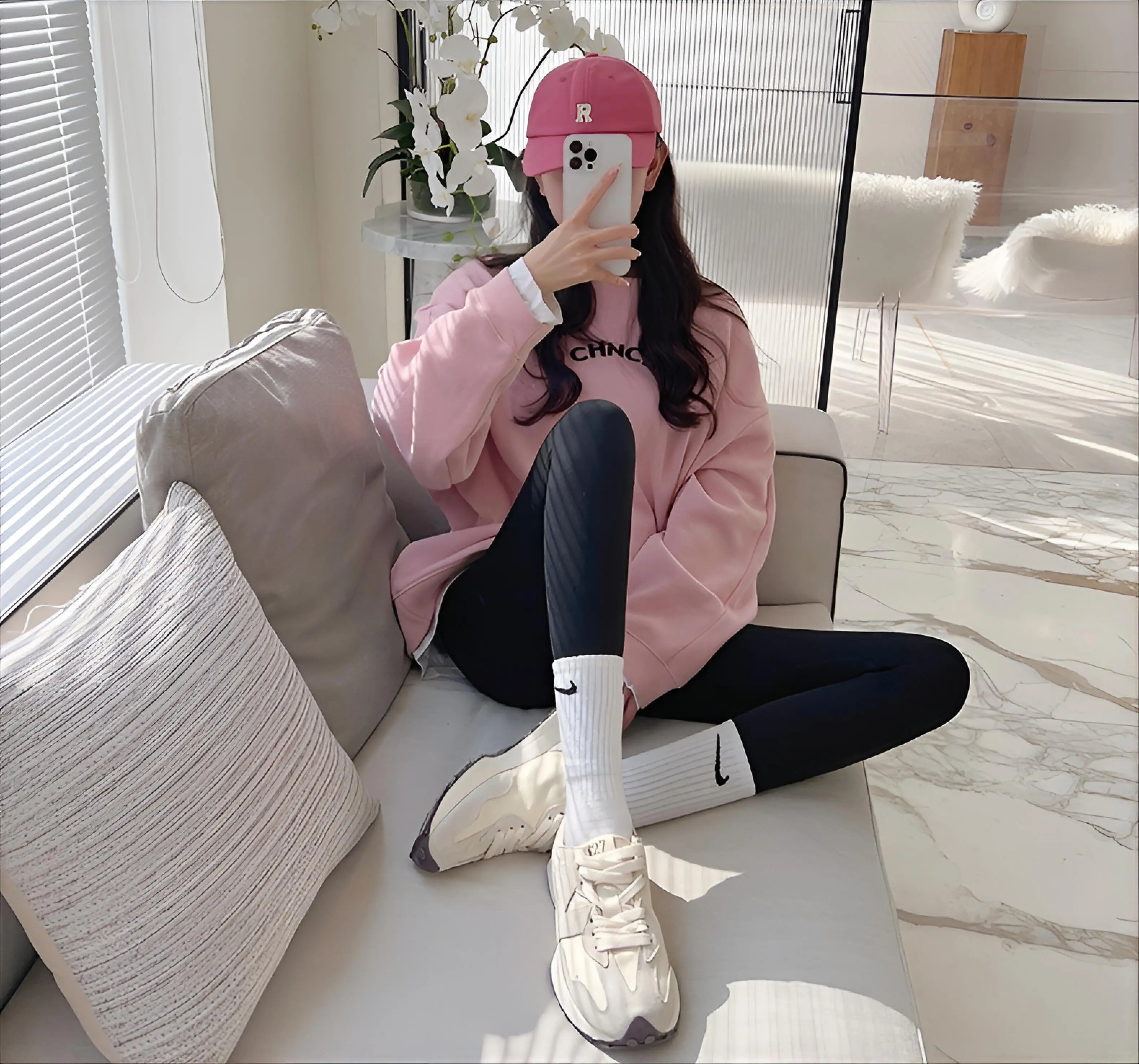 Yogabroek Big Size Dames Wassen Zakken Zijkant Mesh Stof Patchwork Sportkleding Lang Bergbeklimmen Mallas Verdikte broek Soild