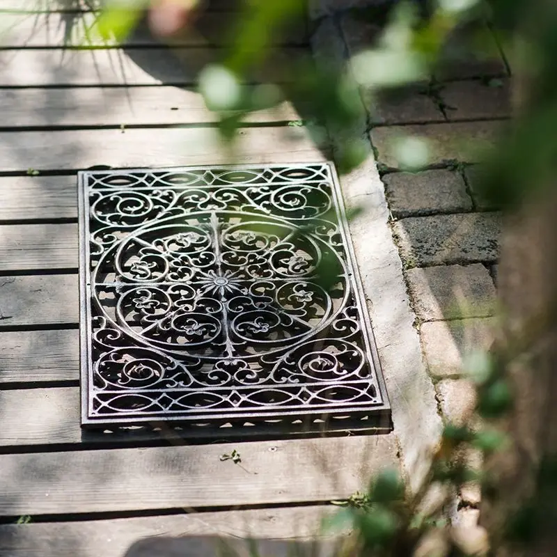 American retro cast iron floor mat door mat non-slip villa entrance courtyard foyer decoration supplies