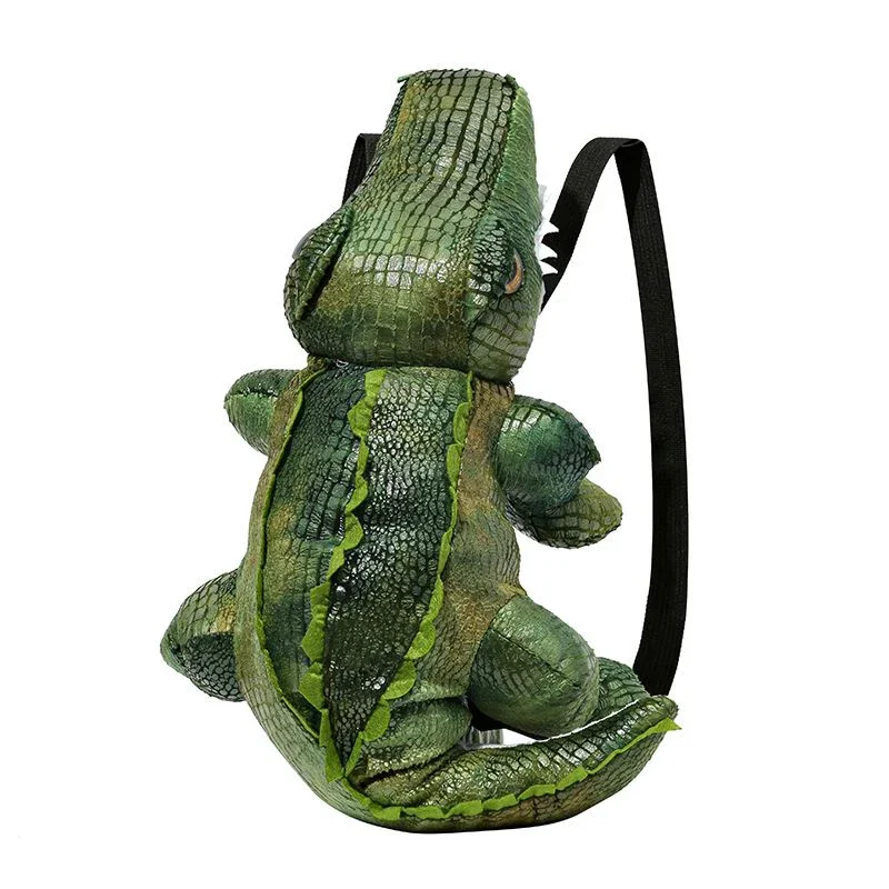 Cute Crocodile Doll Backpack Kawaii Simulation Animal Mobile Phone Bag Adult Children Snack Bag Plush Toy Birthday Gift