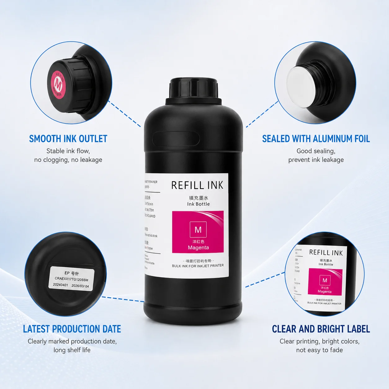 1000ML Hard UV Ink For Epson Wall Printer For DX5 DX7 TX800 XP600 I3200 I1600 L1440 Concrete Wall Printing Horizontal Printing